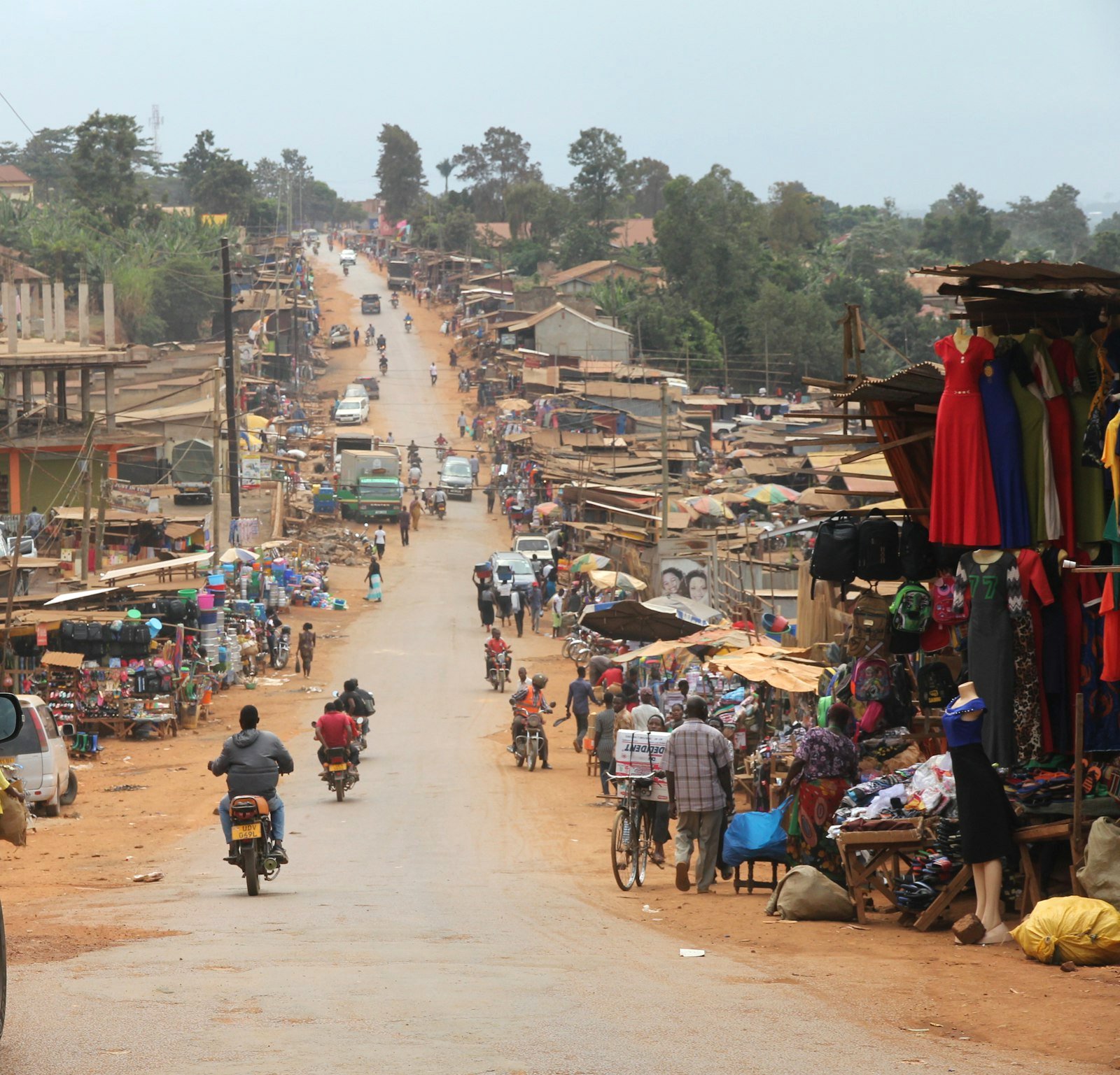 Busy street in Kigali, Rwanda - Starlink coverage reaches anywhere with a clear view of the sky